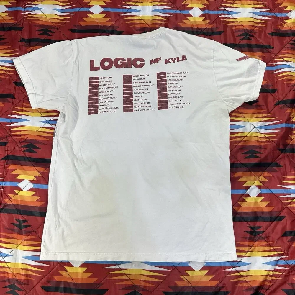 Logic NF Kyle The Bobby Tarantino vs Everybody Tour Beige T-Shirt Men's Medium